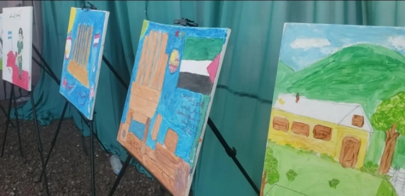 "Children draw their hardships and dreams in a displaced camp in Marib."