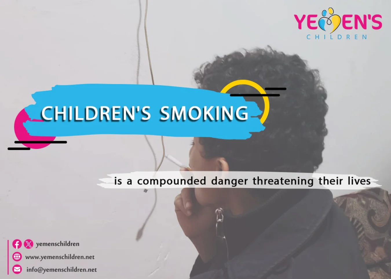 " children's smoking is a compounded danger threatening their lives.