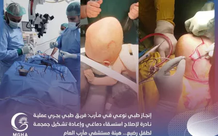 نجاح عملية جراحية نادرة لطفل في مستشفى مأرب العام