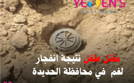 مقتل طفل نتيجة انفجار لغم  في محافظة الحديدة