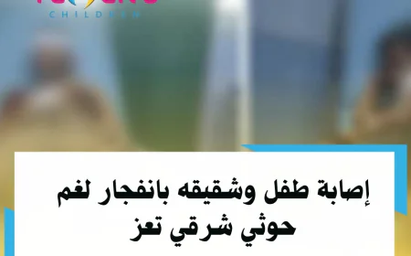 إصابة طفل وشقيقه بانفجار لغم حوثي شرقي تعز