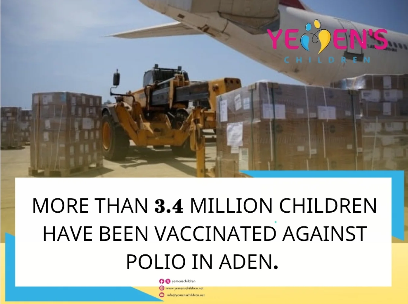 More than 3.4 million children have been vaccinated against polio in Aden.