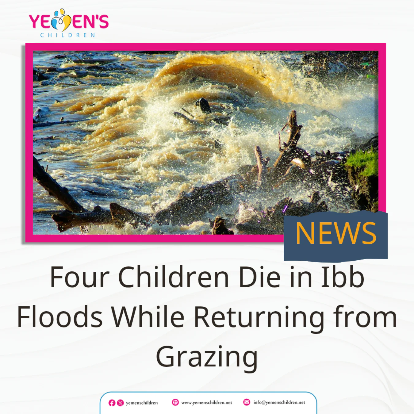 Four Children Die in Ibb Floods While Returning from Grazing