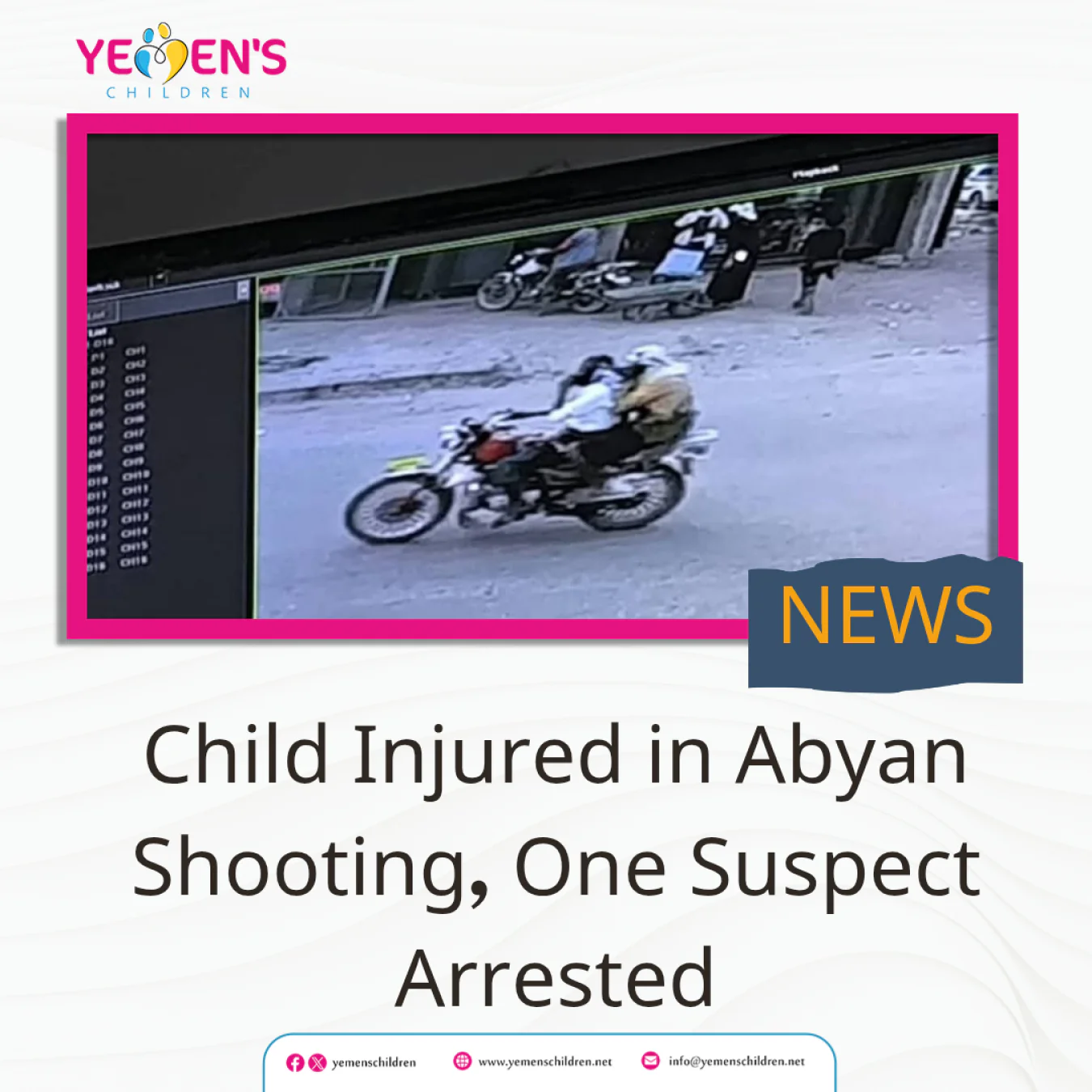 Child Injured in Abyan Shooting, One Suspect Arrested