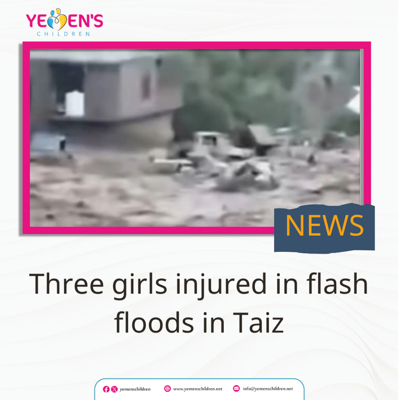 Three girls injured in flash floods in Taiz