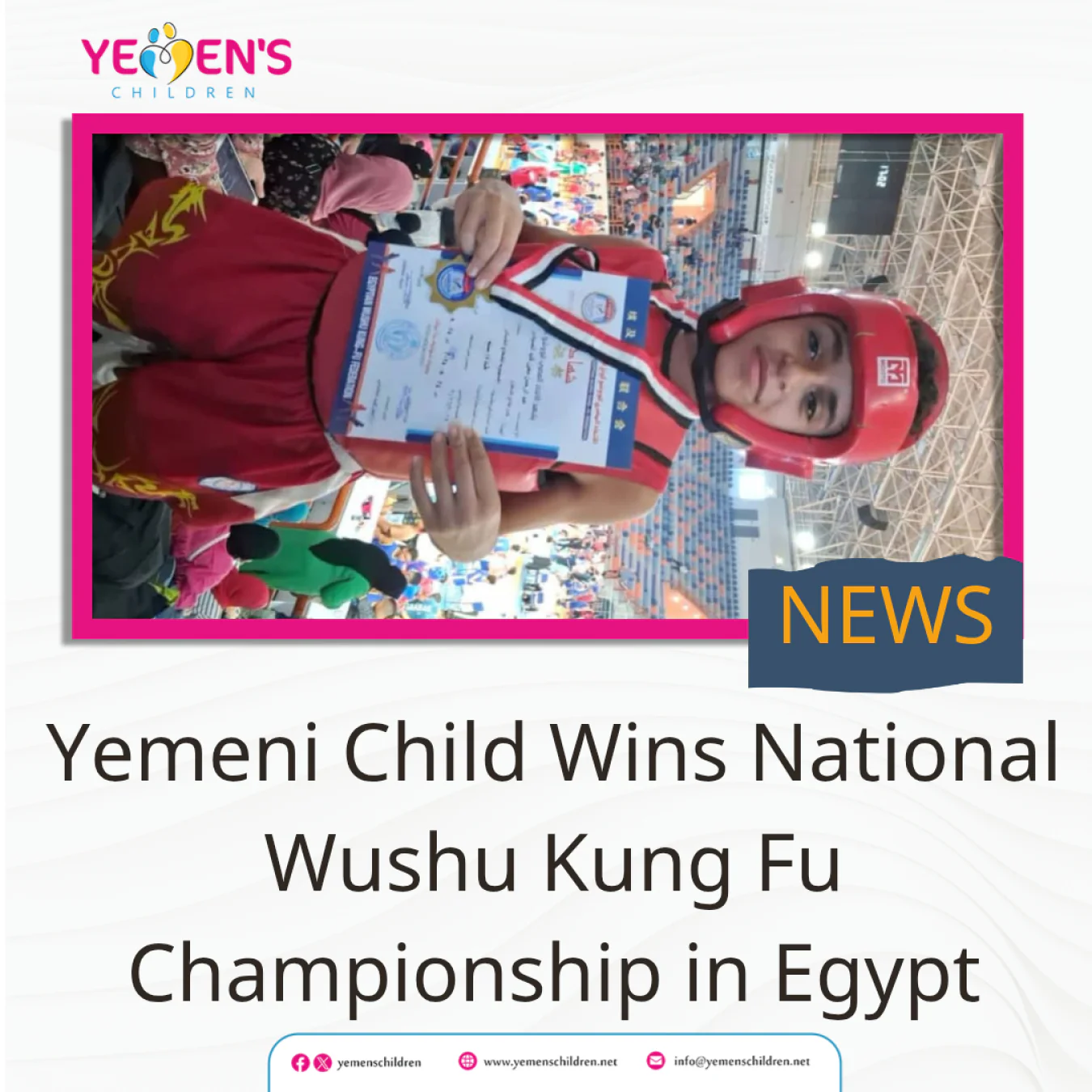 Yemeni Child Wins National Wushu Kung Fu Championship in Egypt