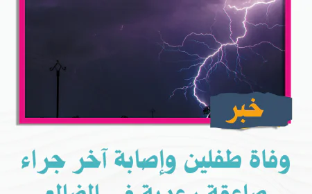 وفاة طفلين وإصابة آخر جراء صاعقة رعدية في الضالع