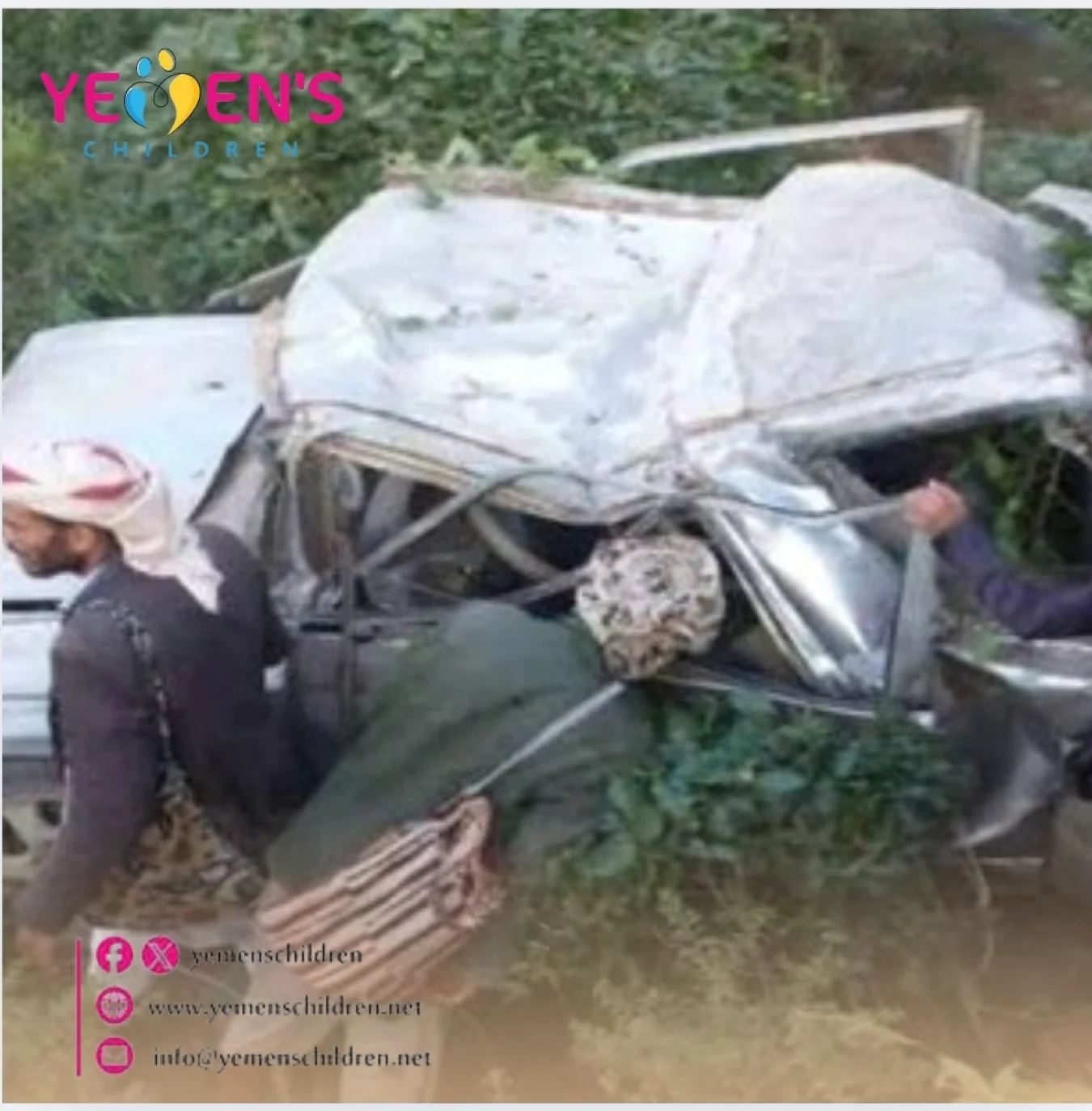 إصابة ثلاثة أطفال في حادث مروري بمحافظة حجة