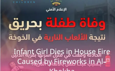 Infant Girl Dies in House Fire Caused by Fireworks in Al-Khokha