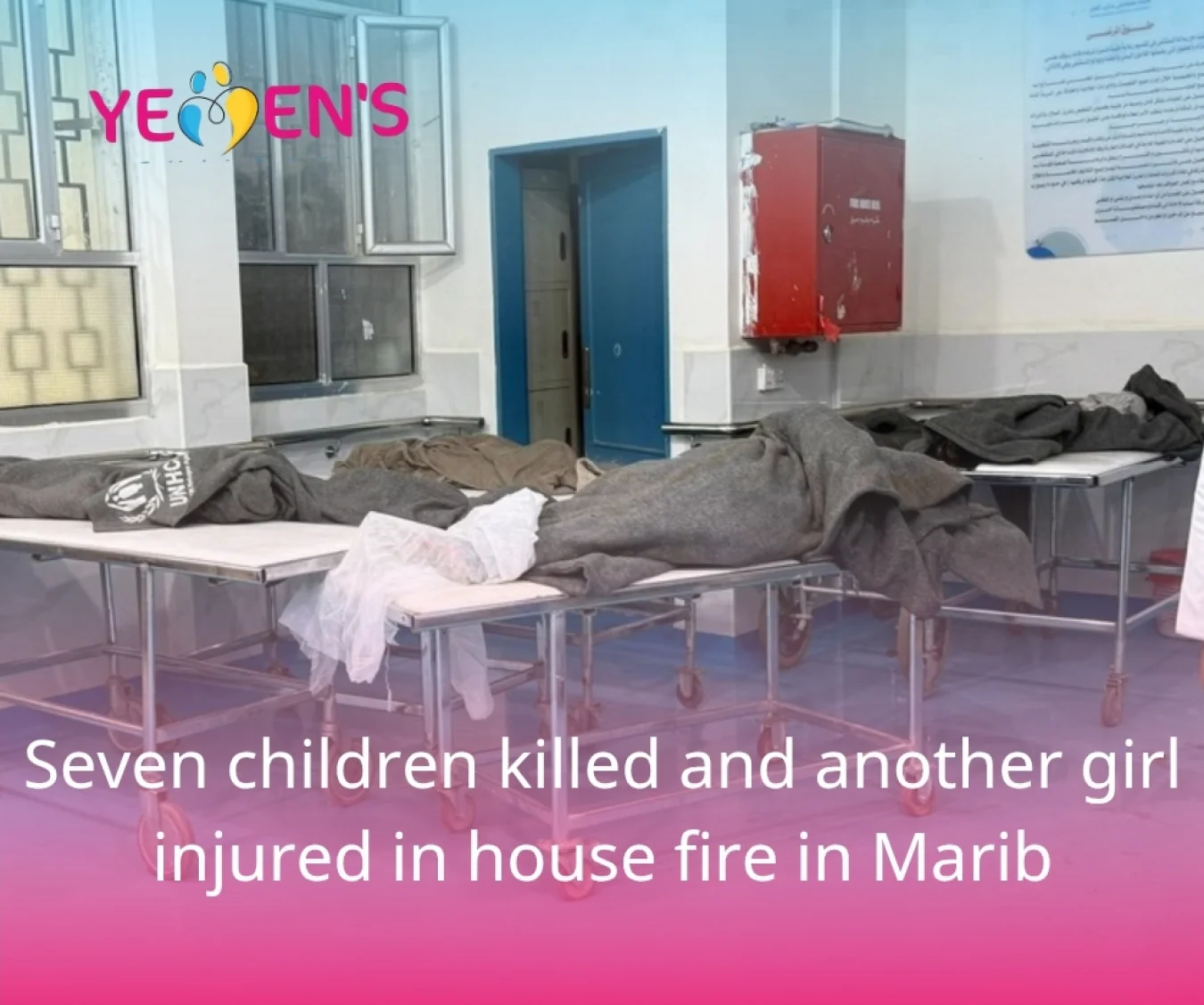Seven children killed and another girl injured in house fire in Marib
