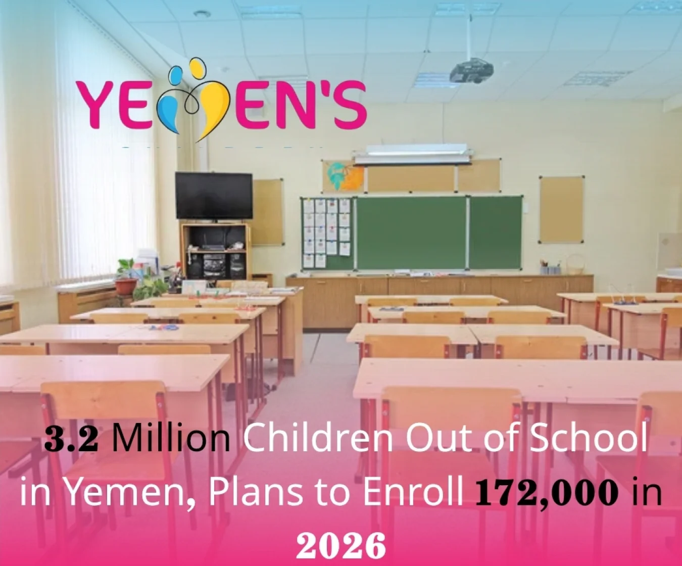 3.2 Million Children Out of School in Yemen, Plans to Enroll 172,000 in 2026