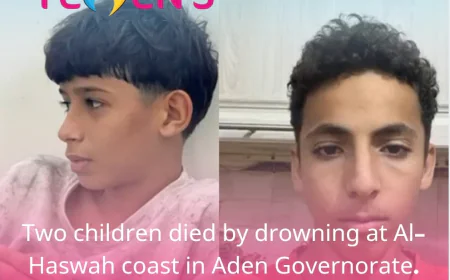 Two children died by drowning at Al-Haswah coast in Aden Governorate.